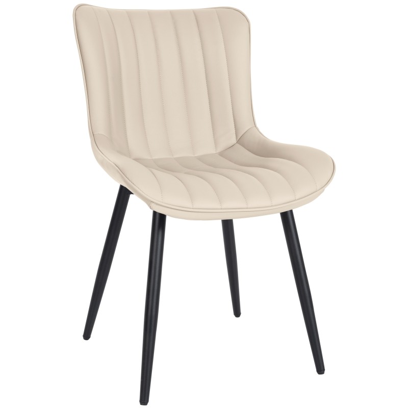 Silla Largo, polipiel color crema
