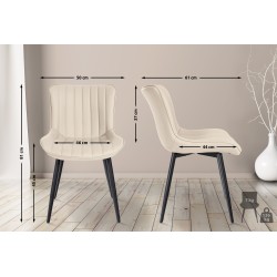 Silla Largo, polipiel color crema