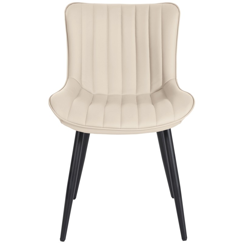Silla Largo, polipiel color crema