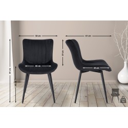 Silla Largo en terciopelo negro Silla Largo en terciopelo negro