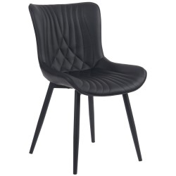 Silla Brady, piel sintética negra