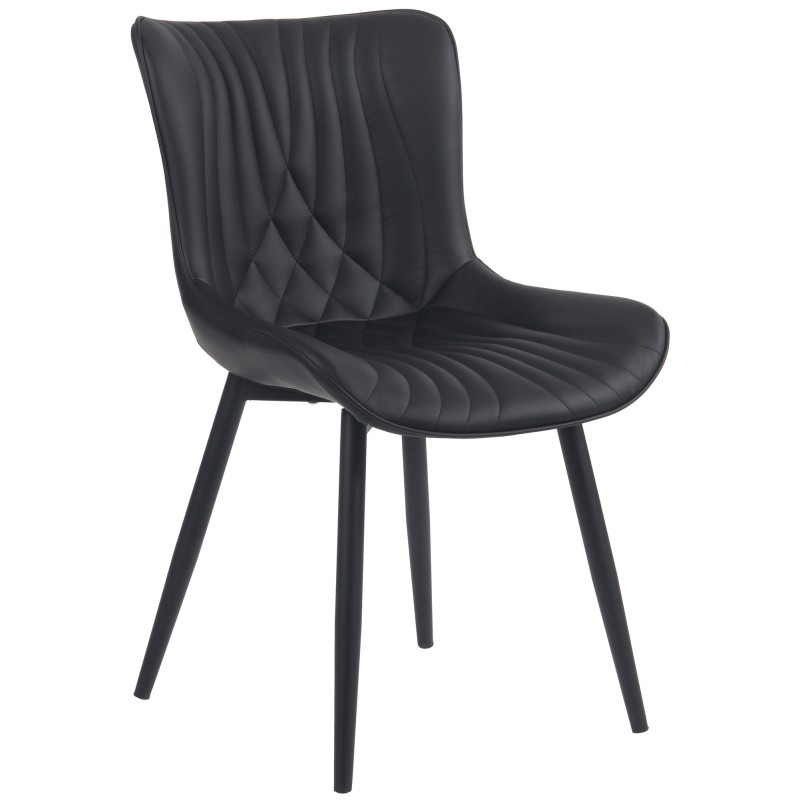 Silla Brady, piel sintética negra Silla Brady, piel sintética negra