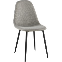 Silla de comedor Napier en tela gris claro
