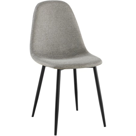 Silla de comedor Napier en tela gris claro