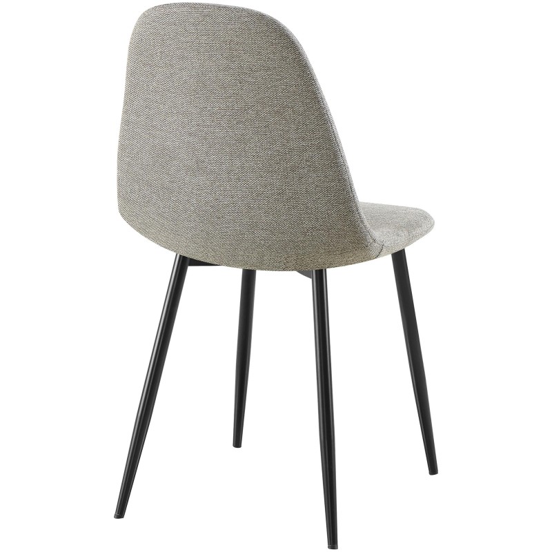 Silla de comedor Napier en tela gris claro