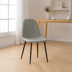 Silla de comedor Napier en tela gris claro Silla de comedor Napier en tela gris claro