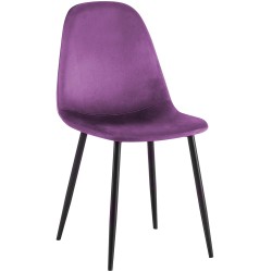 Silla de comedor Napier en terciopelo morado