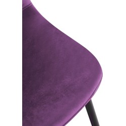 Silla de comedor Napier en terciopelo morado Silla de comedor Napier en terciopelo morado