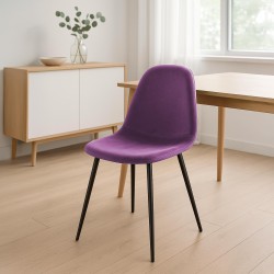 Silla de comedor Napier en terciopelo morado Silla de comedor Napier en terciopelo morado