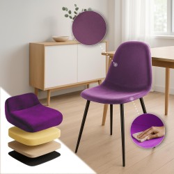 Silla de comedor Napier en terciopelo morado Silla de comedor Napier en terciopelo morado