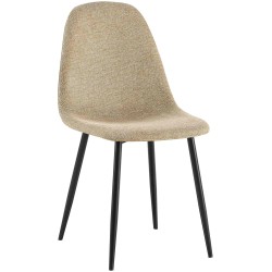 Silla de comedor Napier en tela color topo