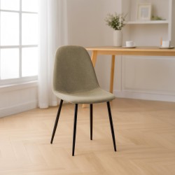 Silla de comedor Napier en tela color topo Silla de comedor Napier en tela color topo