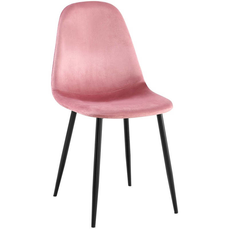 Silla de comedor Napier en terciopelo rosa