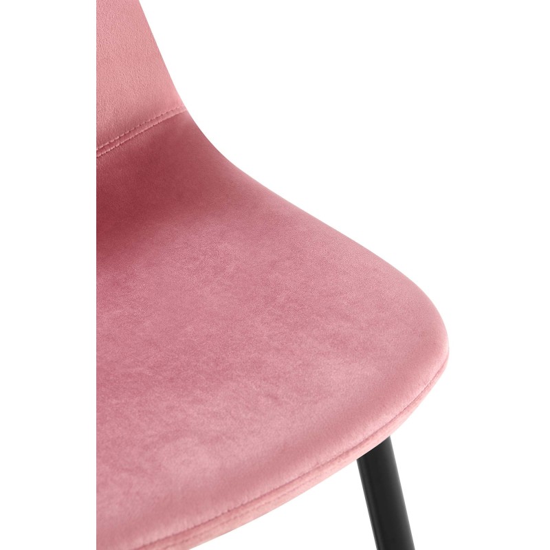 Silla de comedor Napier en terciopelo rosa