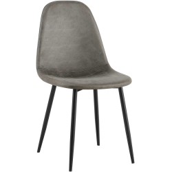 Silla de comedor vintage Napier en piel sintética gris oscuro