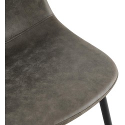 Silla de comedor vintage Napier en piel sintética gris oscuro