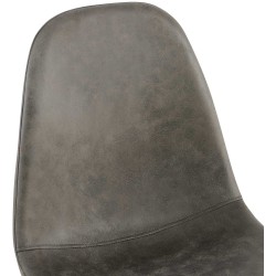 Silla de comedor vintage Napier en piel sintética gris oscuro