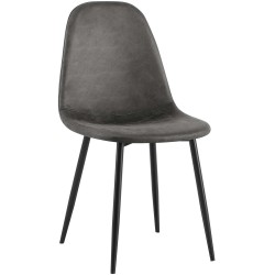 Silla de comedor Napier vintage de piel sintética negra