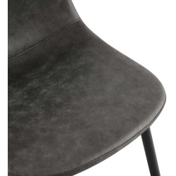 Silla de comedor Napier vintage de piel sintética negra