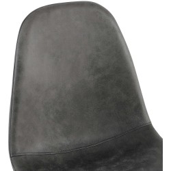 Silla de comedor Napier vintage de piel sintética negra