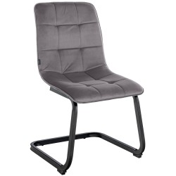 Silla de comedor Vermont en terciopelo gris oscuro