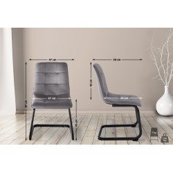 Silla de comedor Vermont en terciopelo gris oscuro Silla de comedor Vermont en terciopelo gris oscuro