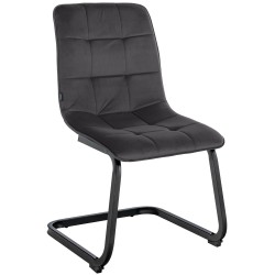 Silla de comedor Vermont en terciopelo negro