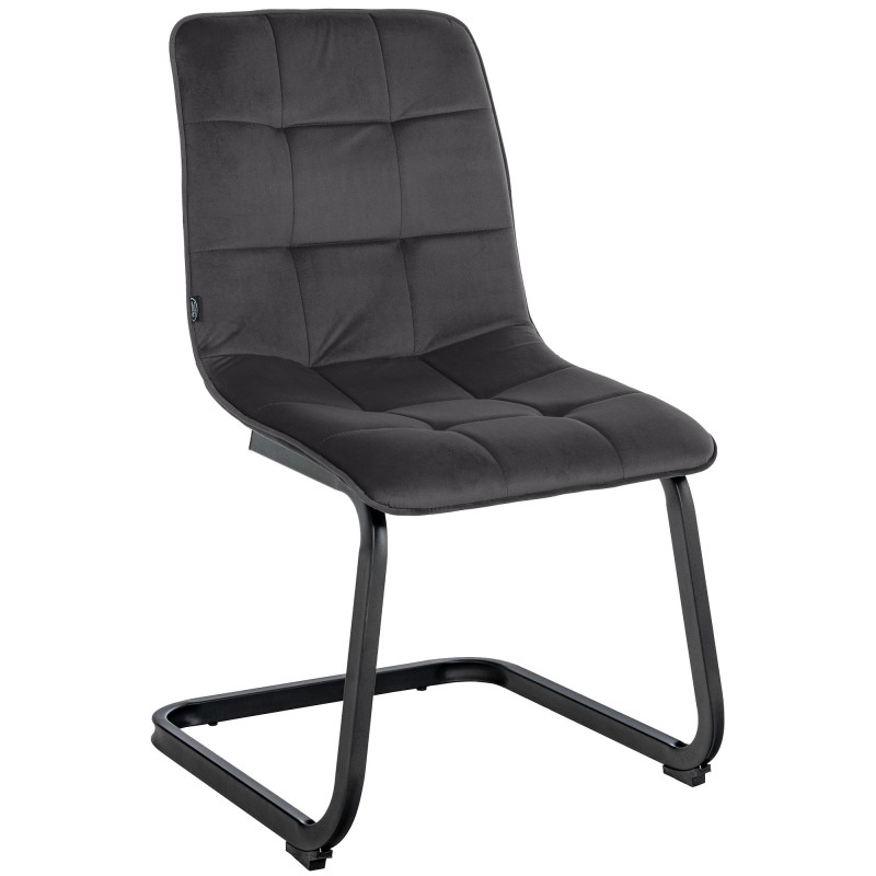 Silla de comedor Vermont en terciopelo negro Silla de comedor Vermont en terciopelo negro