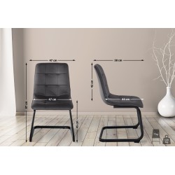 Silla de comedor Vermont en terciopelo negro Silla de comedor Vermont en terciopelo negro