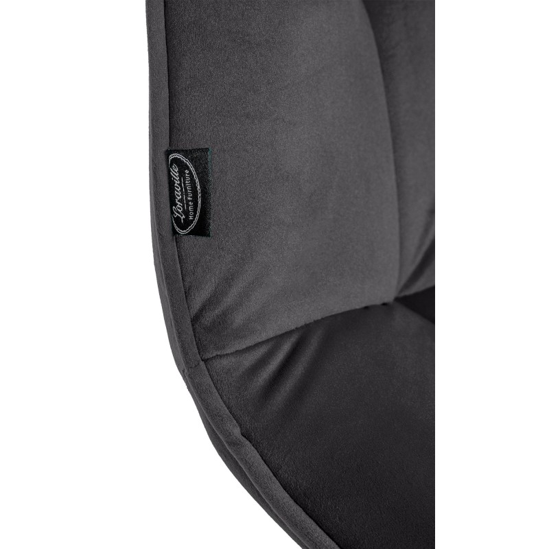 Silla de comedor Vermont en terciopelo negro