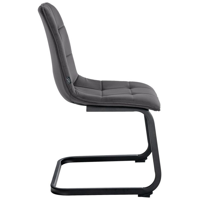 Silla de comedor Vermont en terciopelo negro