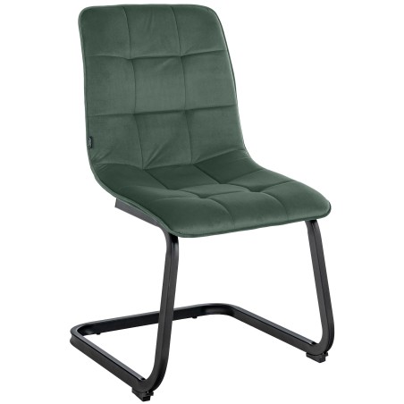Silla de comedor Vermont en terciopelo verde oscuro