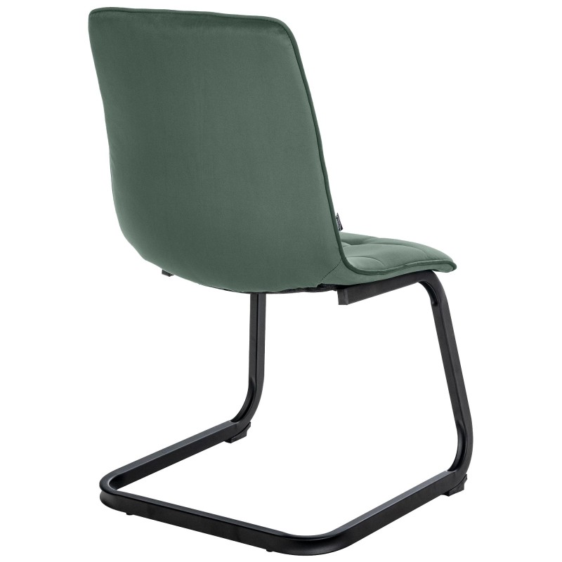 Silla de comedor Vermont en terciopelo verde oscuro