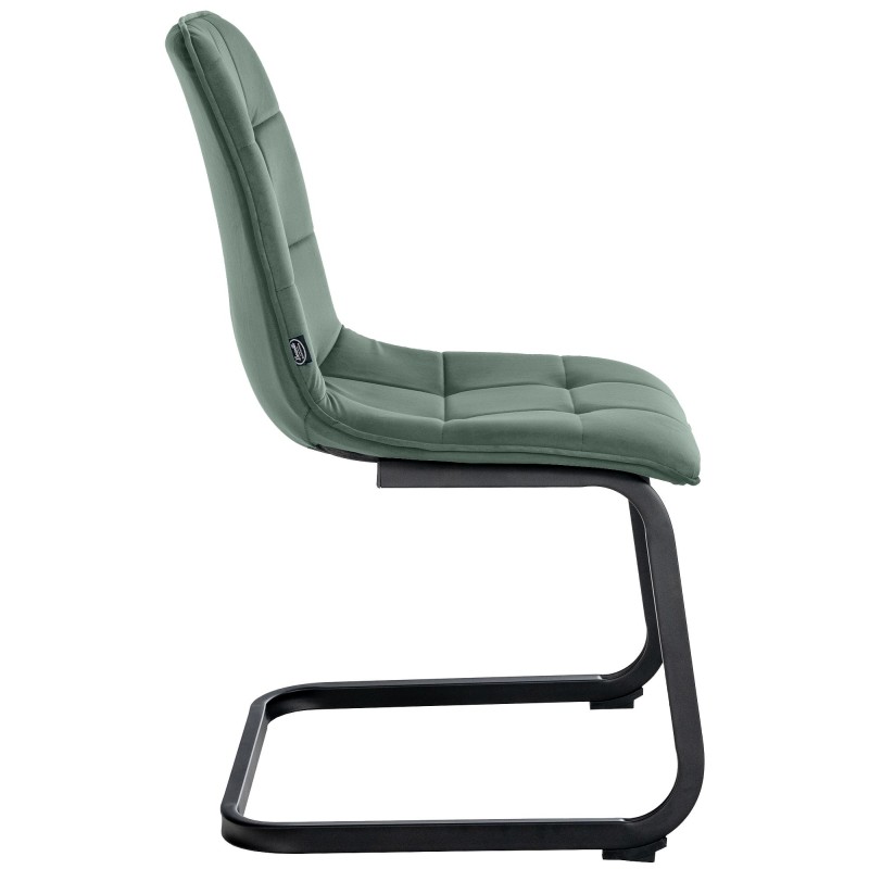 Silla de comedor Vermont en terciopelo verde oscuro