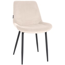 Silla de comedor Victoria de terciopelo color crema
