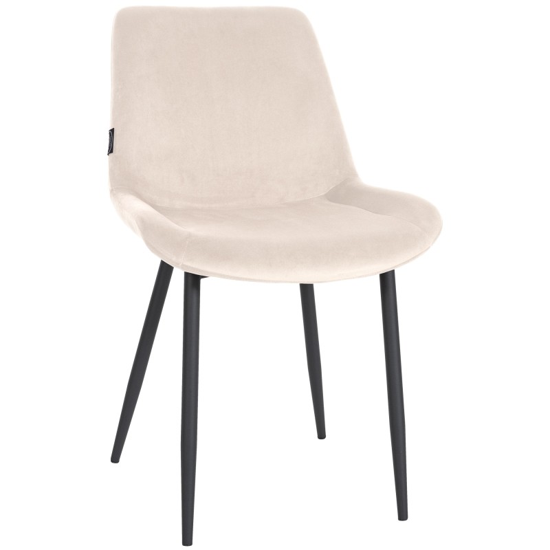 Silla de comedor Victoria de terciopelo color crema Silla de comedor Victoria de terciopelo color crema