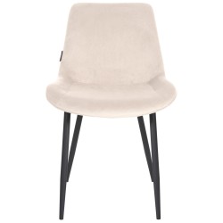 Silla de comedor Victoria de terciopelo color crema Silla de comedor Victoria de terciopelo color crema