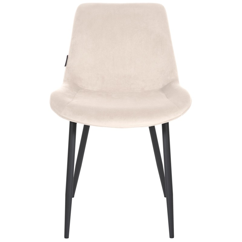 Silla de comedor Victoria de terciopelo color crema