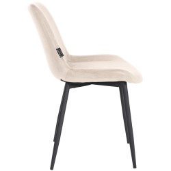 Silla de comedor Victoria de terciopelo color crema Silla de comedor Victoria de terciopelo color crema