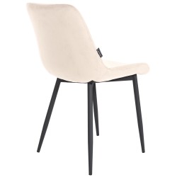 Silla de comedor Victoria de terciopelo color crema Silla de comedor Victoria de terciopelo color crema