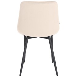 Silla de comedor Victoria de terciopelo color crema Silla de comedor Victoria de terciopelo color crema