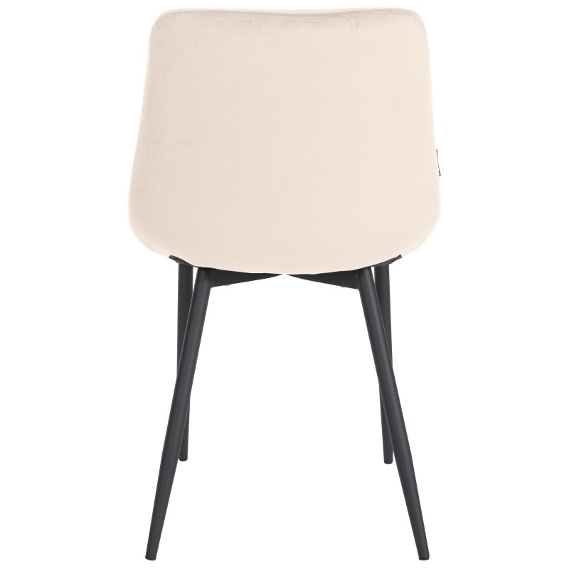 Silla de comedor Victoria de terciopelo color crema