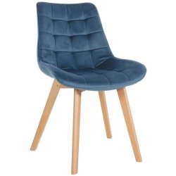Silla Brook en terciopelo azul