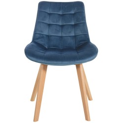 Silla Brook en terciopelo azul Silla Brook en terciopelo azul