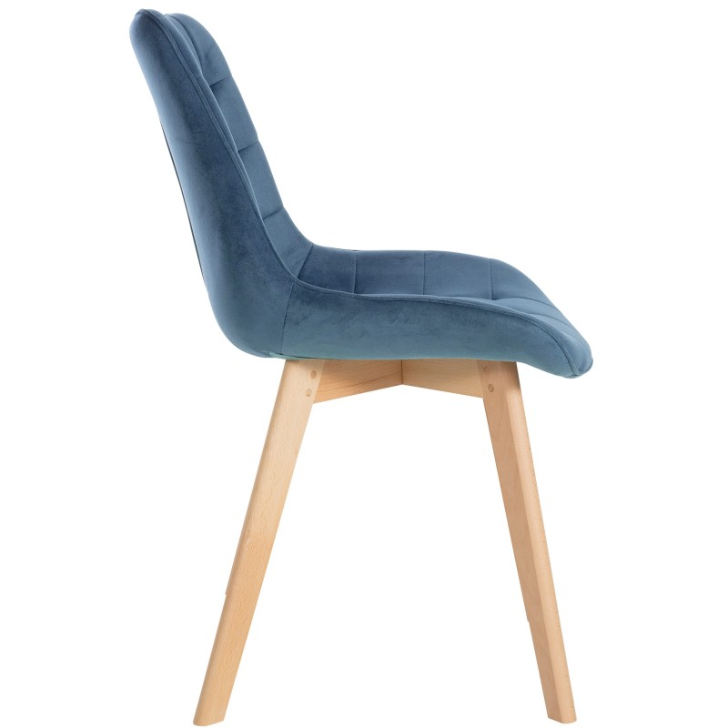 Silla Brook en terciopelo azul
