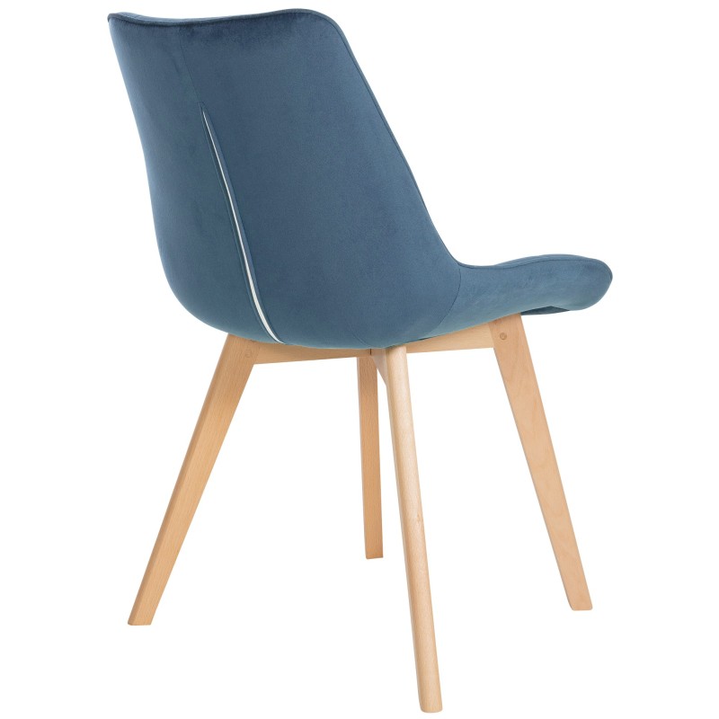 Silla Brook en terciopelo azul