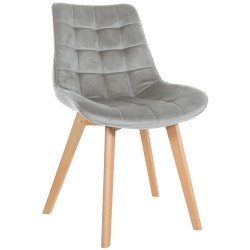 Silla Brook en terciopelo gris