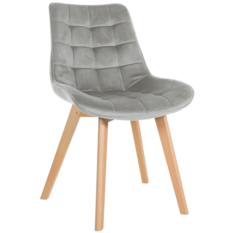 Silla Brook en terciopelo gris Silla Brook en terciopelo gris