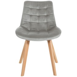 Silla Brook en terciopelo gris Silla Brook en terciopelo gris