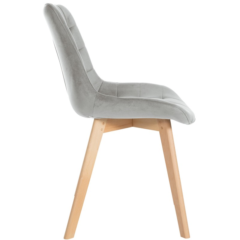 Silla Brook en terciopelo gris